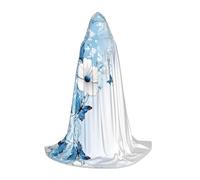 JAYWIS Cape à capuche imprimée papillon pour jeunes - Cape imprimée réglable pour adolescents, aventures d'Halloween, fêtes et fêtes - Taille M