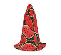 JAYWIS Cape à capuche imprimée pastèque rouge pour jeunes, cape réglable imprimée pour adolescents, aventures d'Halloween, fêtes et fêtes Taille M