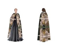 JAYWIS Cape à capuche pour adultes - Motif bateau pirate - Réglable - Costumes d'Halloween, festivals et événements gothiques