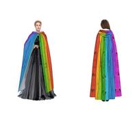 JAYWIS Cape à capuche réglable avec fond en bois coloré arc-en-ciel pour adultes, costumes d'Halloween, festivals et événements gothiques
