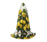 JAYWIS Cape à capuche ronde imprimée chrysanthèmes pour jeunes - Cape imprimée réglable pour adolescents, aventures d'Halloween, fêtes et fêtes - Taille M