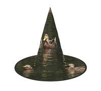 JAYWIS Chapeau d'Halloween Loon Nature Bird - Couverture complète pour adulte - Chapeau de sorcière pliable pour foires de la Renaissance, fêtes gothiques et festivals