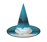 JAYWIS Chapeau d'Halloween pour adulte avec vue sous-marine - Chapeau de sorcière pliable pour foires de la Renaissance, fêtes gothiques et festivals