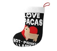 JAYWIS Chaussettes de Noël tricotées réversibles avec inscription « I Love Alpacas » pour décoration festive, réunions de famille et rangement.