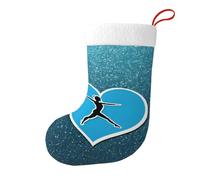 JAYWIS Chaussettes de Noël tricotées réversibles avec inscription « I Love Gymnastics » pour décoration festive, réunions de famille et rangement.