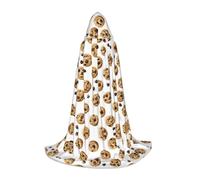 JAYWIS Food Chocolate Chip Biscuits - Cape à capuche imprimée pour jeunes - Cape imprimée réglable pour adolescents, aventures d'Halloween, fêtes et fêtes - Taille L