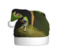 JAYWIS Grenouille et pluie - Chapeau de Noël en peluche pour adulte - Style Père Noël - Chaud et doux - Pour les fêtes de Noël.