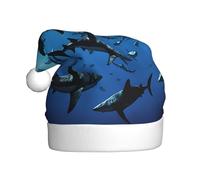 JAYWIS Hammerhead Sharks - Chapeau de Noël en peluche pour adulte avec pompon style Père Noël, chaud et doux pour les fêtes de Noël.