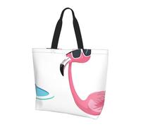 JAYWIS Hello Glasses Sac à bandoulière spacieux pour femme Motif flamant rose - Sac fourre-tout léger et imperméable pour le shopping et les trajets quotidiens, compartiment principal spacieux, à