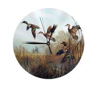 JAYWIS Horloge murale ronde avec impression sauvage de chasse 25,4 cm, silencieuse, sans tic-tac, style moderne pour petite horloge pour cuisine, bureau, jardin, chambre à coucher, salon, décoration