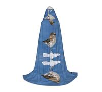 JAYWIS Joli imprimé pingouin - Cape à capuche imprimée pour jeunes - Cape imprimée réglable pour adolescents, aventures d'Halloween, fêtes et fêtes - Taille M