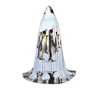 JAYWIS Joli motif animal pingouin - Cape à capuche imprimée pour jeunes - Cape imprimée réglable pour adolescents, aventures d'Halloween, fêtes et fêtes - Taille M