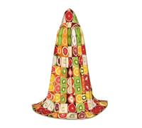 JAYWIS Kiwi Watermelon - Cape à capuche imprimée pour jeunes, cape réglable imprimée pour adolescents, aventures d'Halloween, fêtes et fêtes festives, taille M