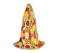 JAYWIS Kiwi Watermelon - Cape à capuche imprimée pour jeunes, cape réglable imprimée pour adolescents, aventures d'Halloween, fêtes et fêtes festives, taille M