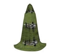 JAYWIS Loon Nature Bird - Cape à capuche pour jeunes - Cape imprimée réglable pour adolescents, aventures d'Halloween, fêtes et fêtes - Taille S