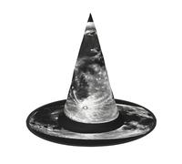 JAYWIS Moon - Chapeau d'Halloween à couverture complète pour adulte - Couvre-chef de sorcière pliable pour foires de la Renaissance, fêtes gothiques et festivals