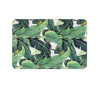 JAYWIS Paillasson imprimé feuilles de palmier de bananier tropical, tapis d'entrée doux, antidérapant, lavable pour intérieur et extérieur, tapis d'entrée de porte avant arrière 40 x 60 cm