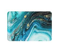 JAYWIS Paillasson imprimé marbre bleu pierre, tapis d'entrée doux, antidérapant pour intérieur et extérieur, tapis d'entrée lavable pour porte avant et arrière, 40 x 60 cm