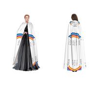 JAYWIS Petite cape à capuche imprimée arc-en-ciel pour adultes - Cape réglable pour Halloween, festivals et événements gothiques