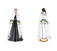 JAYWIS Petite cape à capuche imprimée arc-en-ciel pour adultes - Cape réglable pour Halloween, festivals et événements gothiques