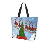 JAYWIS Sac à bandoulière spacieux imprimé Merry Xmas pour femme - Sac fourre-tout léger et imperméable pour le shopping et les trajets quotidiens, compartiment principal spacieux, à transporter comme