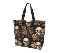 JAYWIS Sac à bandoulière spacieux pour femme Motif crâne gothique - Sac fourre-tout léger et hydrofuge pour le shopping et les trajets quotidiens, compartiment principal spacieux, à transporter comme