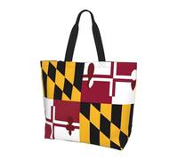 JAYWIS Sac à bandoulière spacieux pour femme Motif drapeau du Maryland - Sac fourre-tout léger et imperméable pour le shopping et les trajets quotidiens, compartiment principal spacieux, à transporter