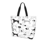 JAYWIS Sac à bandoulière spacieux pour femme Motif teckel mignon - Sac fourre-tout léger et imperméable pour le shopping et les trajets quotidiens, compartiment principal spacieux, à transporter comme