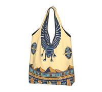JAYWIS Sacs de courses réutilisables avec imprimé scarabée égyptien, compact et respectueux de l'environnement, pour les courses et les voyages, durable, peut supporter 15,9 kg.