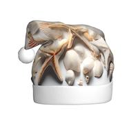JAYWIS Seashell Sandy Beach - Chapeau de Noël en peluche pour adulte avec pompon style Père Noël, chaud et doux pour les fêtes de Noël.