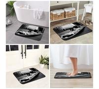 JAYWIS Skate boards - Tapis antidérapant en flanelle imprimé 40 x 60 cm - Paillasson lavable pour cuisine et salle de bain, toucher doux, protection pratique.