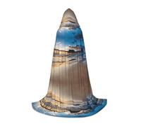 JAYWIS Sunset - Cape à capuche imprimée pour jeunes - Cape imprimée réglable pour adolescents, aventures d'Halloween, fêtes et fêtes - Taille L