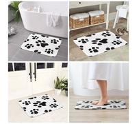 JAYWIS Tapis antidérapant en flanelle avec imprimé animal - 40 x 60 cm - Lavable - Pour cuisine et salle de bain - Doux au toucher - Protection pratique.