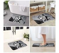 JAYWIS Tapis antidérapant en flanelle avec motif clé de musique sur le thème musical - 40 x 60 cm - Lavable - Doux au toucher - Protection pratique.