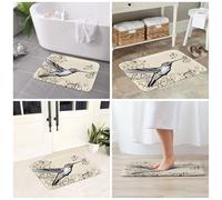 JAYWIS Tapis antidérapant en flanelle avec motif symbole de musique - 40 x 60 cm - Lavable - Pour cuisine et salle de bain - Doux au toucher - Protection pratique.