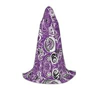 JAYWIS The Sea Witch Inspired Cape à capuche imprimée pour jeunes - Cape imprimée réglable pour adolescents, aventures d'Halloween, fêtes et fêtes - Taille S