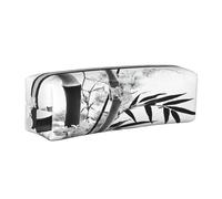 JAYWIS Trousse à crayons en cuir avec fermeture éclair faite à la main Motif calligraphie chinoise Motif arbre, blanc, Taille unique, Trousse de beauté