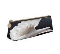 JAYWIS Trousse à crayons triangulaire en cuir imprimé colombe volante pour l'école, le bureau et les voyages, fermeture éclair de qualité supérieure, blanc, Taille unique, Organiseur de sac