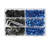 JAYWIS Vis de Pare-Brise de Moto Kit De 253 Boulons Et Vis De Carénage pour Moto pour H&Onda pour CBR 125R 250R 300R 500R pour CBR600F F2 F3 F4i, Écrous De Pare-Brise Écrous de vis de Moto(Bleu)
