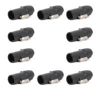 Jaywool Lot de 10 connecteurs jack 3 broches True Locking NAC3FX-W NAC3MX-W PA66 - Matériau : IP65 - Résistance au lavage - 10 fiches mâles