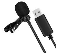 Jaywool Microphone Lavalier universel USB à clipser pour ordinateur Plug & Play Microphone omnidirectionnel
