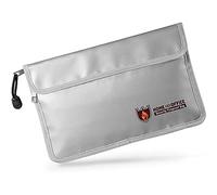 jayzee Sac à Documents Ignifuge, Sac D'Argent éTanche et Ignifuge avec Fermeture à GlissièRe, Pochette de Rangement Ignifuge pour Passeport