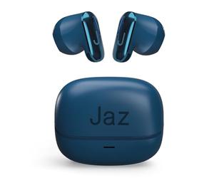 JAZ Orion - Écouteurs stéréo sans Fil Semi-Intra-Auriculaires, compacts, avec étui de Chargement, Microphone intégré, Commandes tactiles, pour Smartphone, Tablette, Laptop, autonomie 20 Heures, Bleu