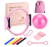 Jazcimdo Lot de 10 accessoires de pilates, de balle de Pilates pour la maison, kit essentiel de pilates pour femme avec balle de yoga, anneau de yoga, anneau de Pilates et accessoires pour étirement