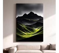 JAZOQPNDL Affiche sur toile Moody Mountain, Dark Range, art mural, impression Green Valley, œuvre d'art pour la décoration de la maison et du salon (80x120cm/cadre intérieur)