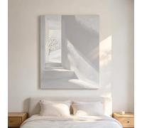 JAZOQPNDL Tableau sur toile « Architecture d'espace blanc », impression d'art minimaliste moderne, affiche, décoration intérieure (40 x 60 cm, sans cadre)