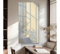 JAZOQPNDL Tableau sur toile « Ombre de fenêtre », impression d'art minimaliste moderne, affiche pour la décoration du salon et de la maison (70 x 140 cm, sans cadre)
