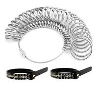 JAZORR Kit d'outils de mesure pour baguier Tailles de A à Z avec demi-tailles, 2 jauges de taille de bague avec taille A-Z UK