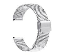 Jazoxy 1.0 Bracelet de montre en acier inoxydable à boucle en maille milanaise Bracelet 18mm 20mm 22mm 24mm Bracelet 3mm d'épaisseur bracelets de montre(Silver,24mm)