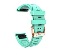 Jazoxy Bracelet en silicone souple de 20 mm à ajustement rapide pour Garmin Fenix 7S/5S Plus/6S/5S/Instinct 2S/D2, avec boucle en silicone or rose, Fenix 5S 5S Plus, Acétate, Pas de pierre précieuse